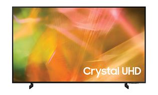 Samsung-TV-AU8005 på fot