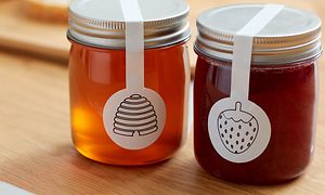 Merkelapper på syltetøyglass