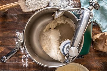Ankarsrum - dough inside a kitchen machine