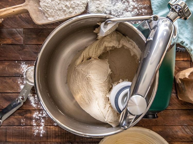 Ankarsrum - dough inside a kitchen machine