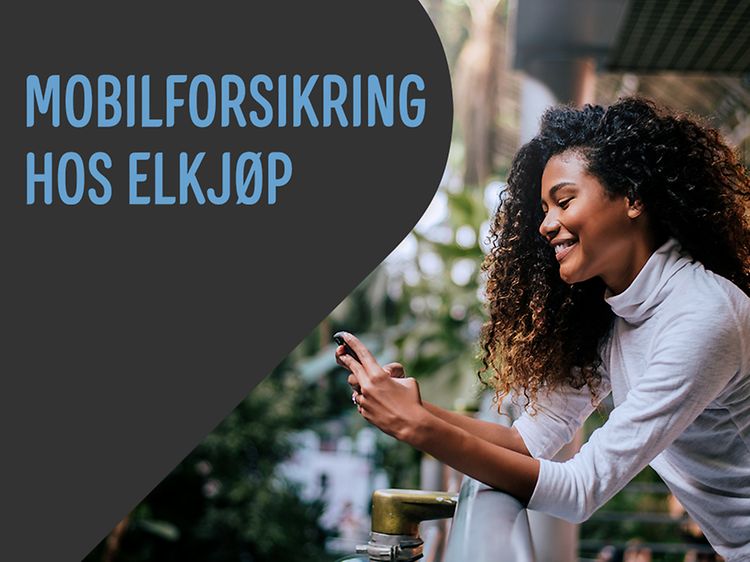 Banner with the text "Mobile Insurance at Elkjøp".