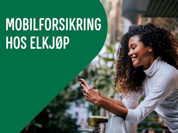 Banner with the text "Mobile Insurance at Elkjøp".