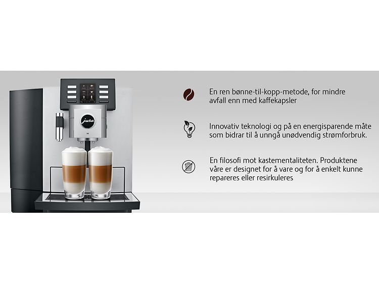Jura kaffemaskin og en liste over funksjoner NO