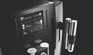 Nærbilde av kontrollpanelet til en Jura-kaffemaskin