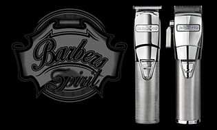 Babyliss Barber Spirit trimmer og hårklipper og logo med teksten Barber spririt
