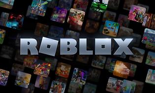 Roblox-logo oppå mange forskjellige dataspill