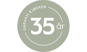 35 års lysegrønn garanti Epoq-logo på norsk