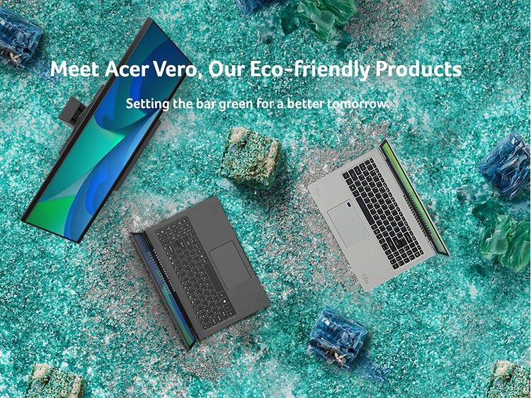 Banner med teksten "Meet Acer Vero, Our Eco-friendly Products"