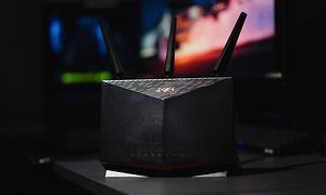 Gaming router on a table