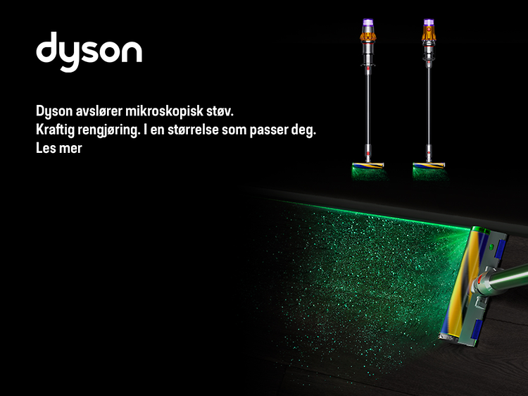 Dyson-kollasje med norsk tekst