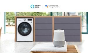 Google-Nest-Home-standing-in-the-foreground-with-a-white-washingmachine-in-the-background