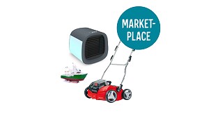 Ulike sommeprodukter med Marketplace-logo