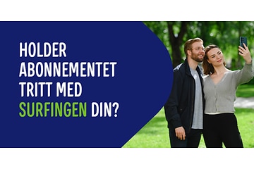 Banner med tekst om mobilabonnement på norsk