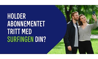 Banner med tekst om mobilabonnement på norsk