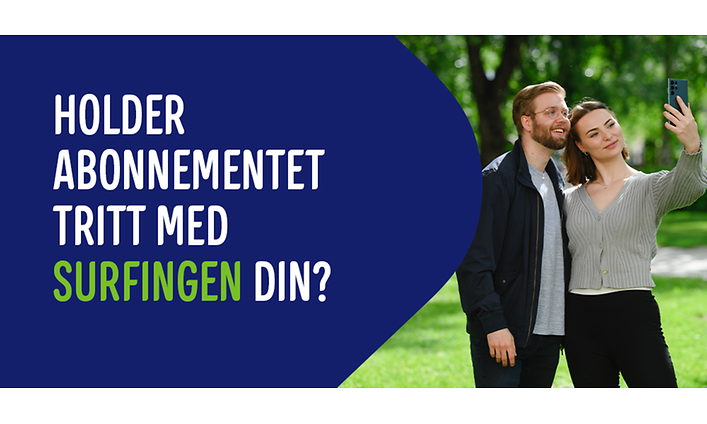 Banner med tekst om mobilabonnement på norsk