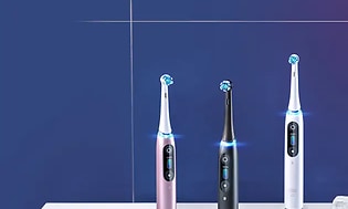 Oral-B iO elektrisk tannbørste i tre forskjellige farger