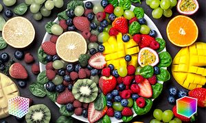 XR Color - et bilde av masse frukt