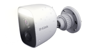Veggmontert D-Link FHD Spotlight Sikkerhetskamera med regndråper