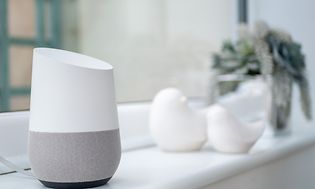 Google Home placed in a window