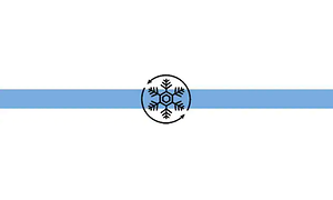 blått banner med en snøkrystall