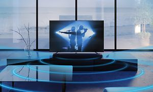 Sony - Høyttaler - Sound Field Optimization illustert rundt en TV