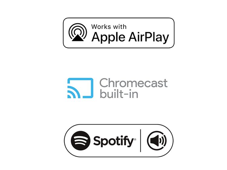 Sony - Høyttalere - Logoer av airplay, google og spotify