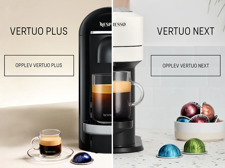 Nespresso Vertuo kaffemaskin og kaffekapsler