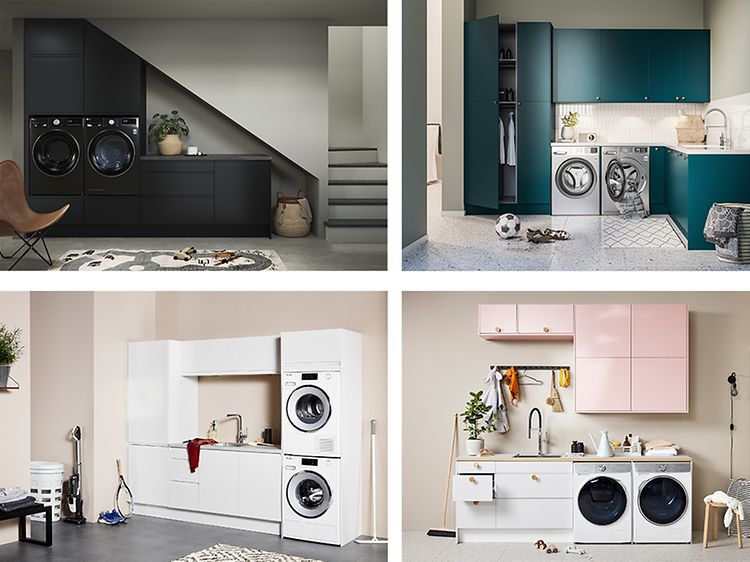 Images with four different laundry rooms