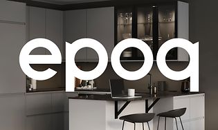 Grått Epoq Integra-kjøkken med hvit Epoq logo