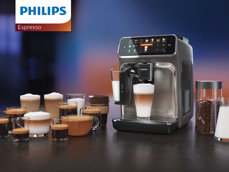 Philips espresso banner med ulike kaffedrikker
