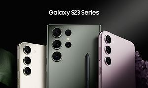 Samsung Galaxy S23 Serien i hvit grønn og rosa farge