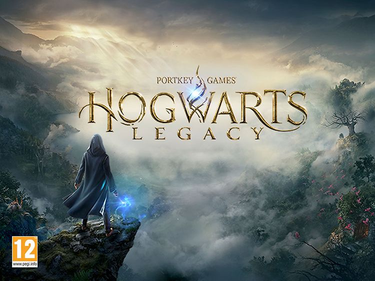 Skjermbilde fra open-world action PRG-spillet Hogwarts Legacy med en trollmann med lysende tryllestav