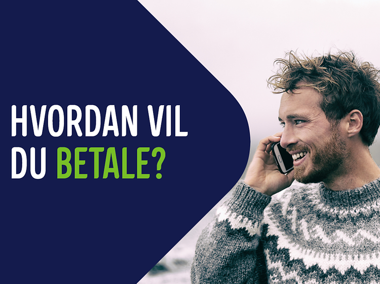 Banner med tekst; Hvordan vil du betale?