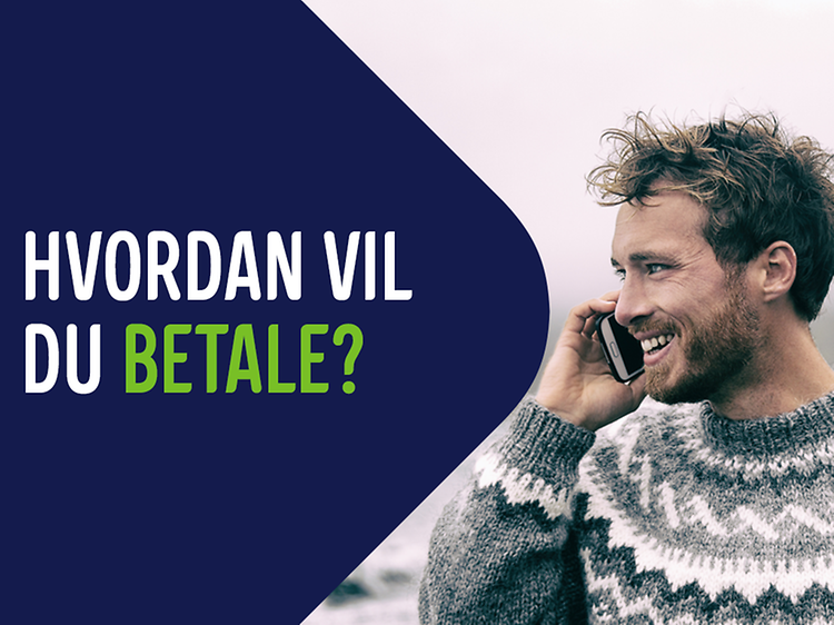  Banner med tekst; Hvordan vil du betale?