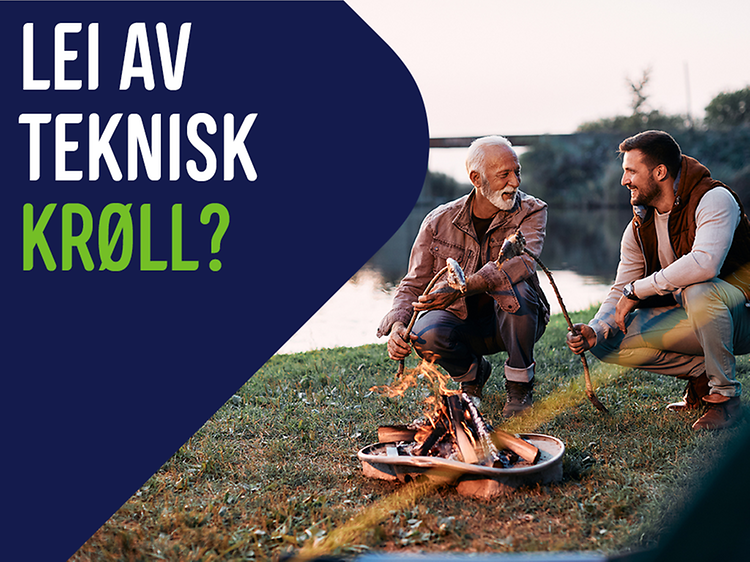 Banner med tekst; Lei av teknisk krøll?