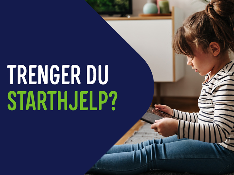 Banner med tekst; Trenger du starthjelp?