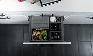 Epoq Cube kildesorteringssystem i åpen kjøkkenskuff
