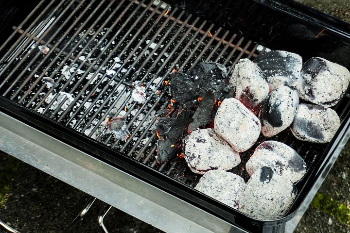 Charcoal on the grill