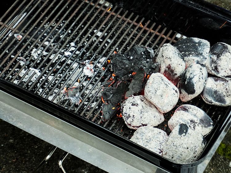 Charcoal on the grill