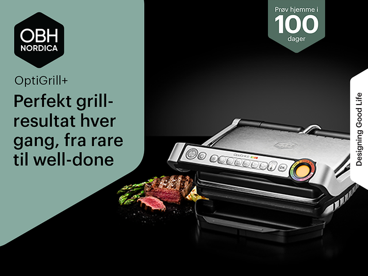 OBH Nordica Optigrill+ perfekt grillresultat hver gang, fra rare til well done
