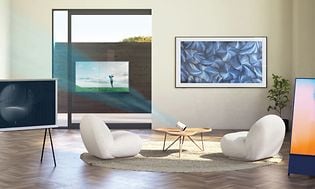 Samsung Lifestyle TV i forskjellige stiler i en stue