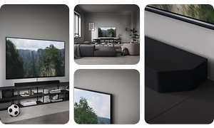 Bildecollage av Samsung QLED TV 2023
