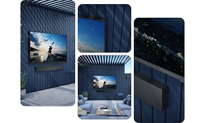 Bildecollage av Samsung The Terrace TV