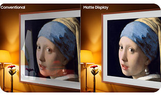 Samsung The Frame Lifestyle TVs matte skjerm minimerer refleksjoner