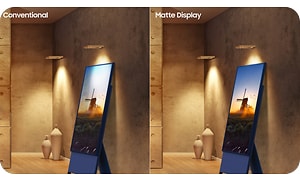 Samsung The Sero Lifestyle TV med og uten matt skjerm