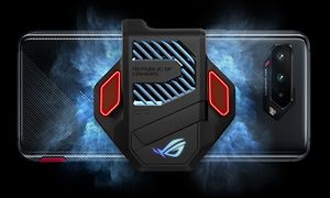 Asus ROG Phone 5 sett bakfra og med liksomrøyk