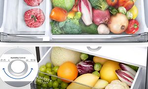 Grønnsaker i Samsungs Humidity Fresh+-kjøleskapsskuff