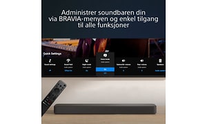 Sony HT-S2000 lydplanke og teksten Administrer soundbaren din via BRAVIA-menyen og enkel tilgang til alle funksjoner