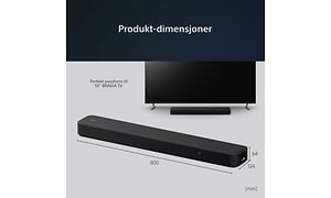 Sony HT-S2000 lydplanke og dens produkt dimensjoner