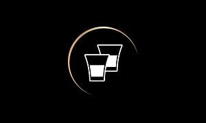 LOR-ikon for dobbel espressoshot på svart bakgrunn